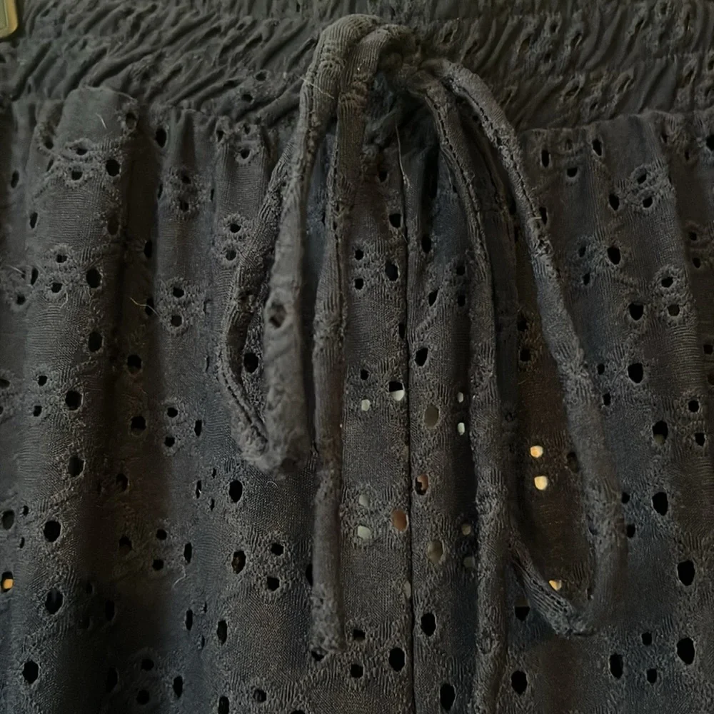 Navy Eyelet Beach Coverup Pants Size XL